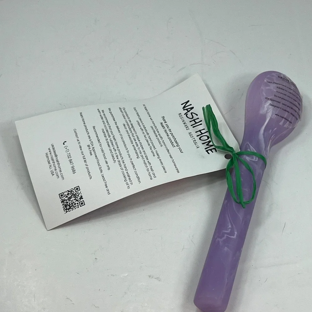 Nashi Home Resin Spoon Unisex OS Purple NEW Marbled Handcrafted Serveware 8.5 in